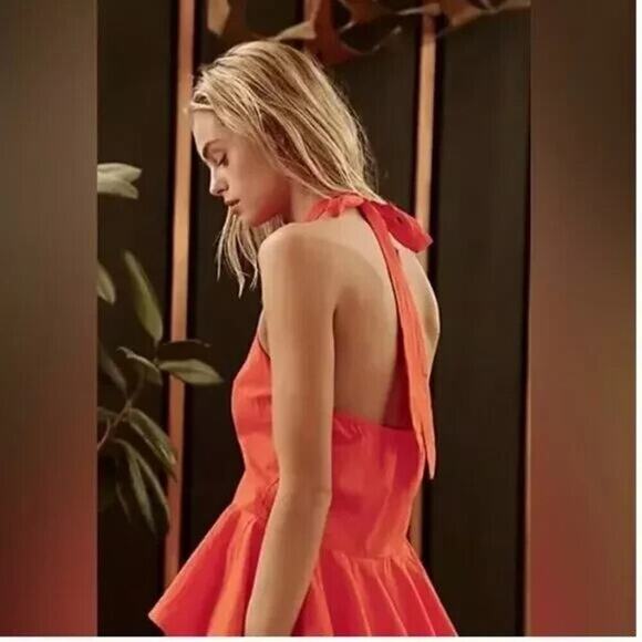 NWOT Free People Printemps Moment Top - Tangerine Tango Med - Picture 2 of 4